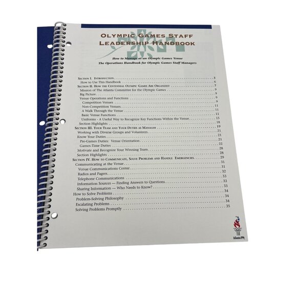 1996 Atlanta Olympics Staff Leadership Handbook + Guide & Catalog Lot Set - Picture 2 of 11